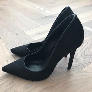 SCHUTZ black cowhide stilettos